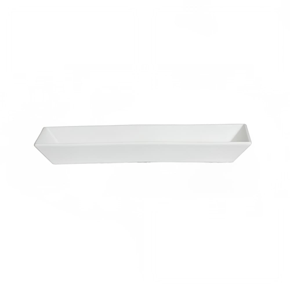 Bugambilia 19 3/4" x 8 1/8" Rectangular Buffet Platter - Resin Coated Aluminum, White (BUD13WW)