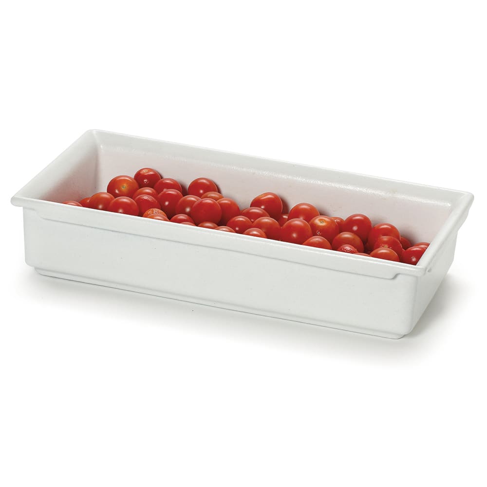 Bugambilia 2 1/2"D Third Size Food Pan - Resin Coated Aluminum, White (CIH1/3-WW)