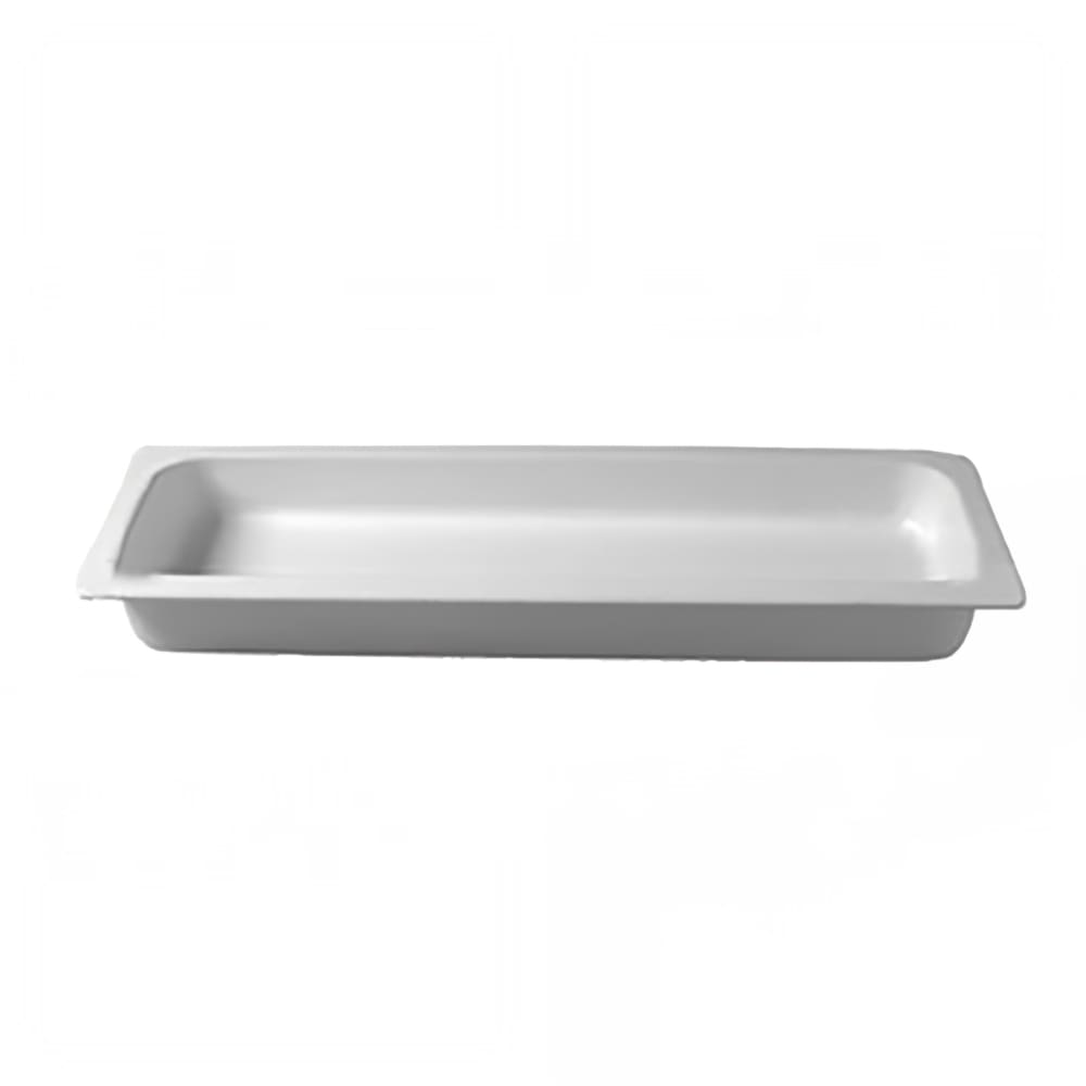 Bugambilia 2 3/5"D Half Size Long Food Pan - Resin Coated Aluminum, White (IH2/4WW)