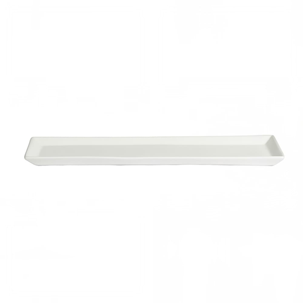 Bugambilia 19" x 7 1/2" Rectangular Buffet Platter - Resin Coated Aluminum, White (PU002WW)