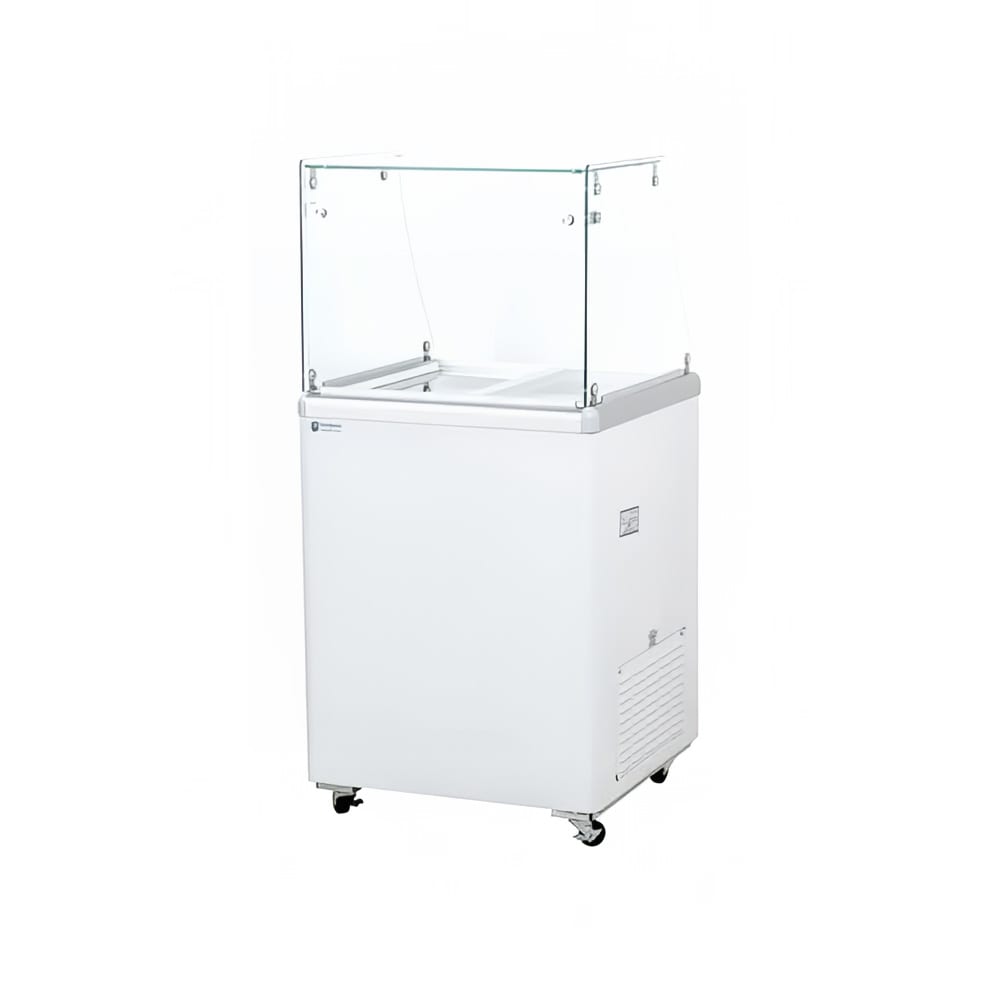 Excellence Industries 24 3/4" Stand Alone Ice Cream Dipping Cabinet w/ 3 Tub Capacity - White, 115v (EDC-4HC)