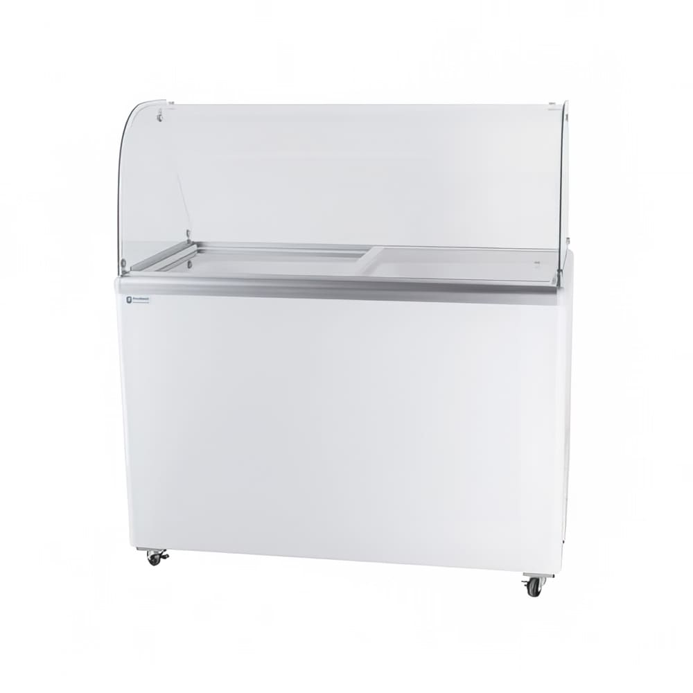 Excellence Industries 47 1/2" Stand Alone Ice Cream Dipping Cabinet w/ 8 Tub Capacity - White, 115v (EDC-8C-HC)