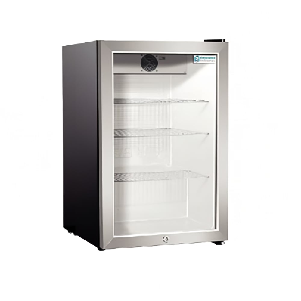 Excellence Industries 17 1/4" Countertop Refrigerator w/ Front Access - Swing Door, Black, 115v (EMM-2HC)