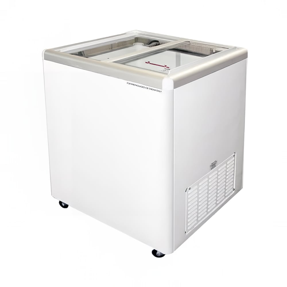 Excellence Industries 33 1/4" Mobile Ice Cream Freezer w/ 6 Tub Capacity - White, 115v (EURO-8HC)