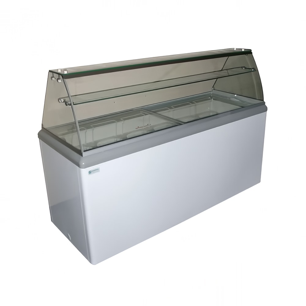 Excellence Industries 59 1/2" Stand Alone Ice Cream Dipping Cabinet w/ 18 Tub Capacity - White, 115v (HBD-10HC)