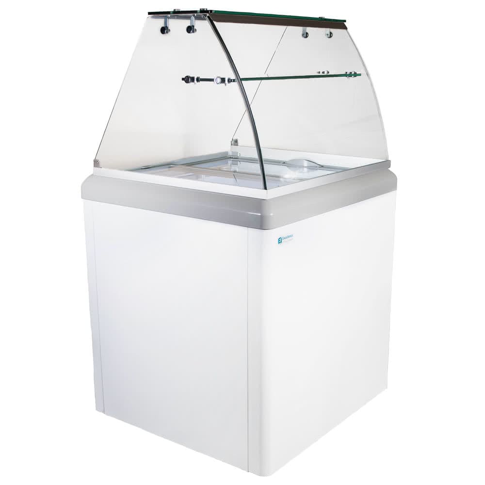 Excellence Industries 28 1/2" Stand Alone Gelato Dipping Cabinet w/ 4 Pan Capacity - White, 115v (HBG-4HC)