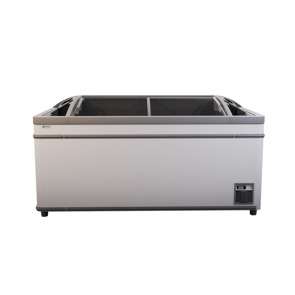 Excellence Industries 73 1/2" Stand Alone Ice Cream Island Merchandiser - White, 115v (HR-18)