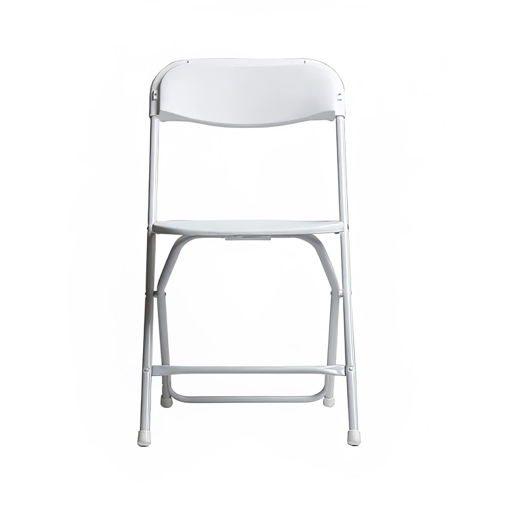 PS Furniture C600WWH/WH Folding Chair w/ Plastic Back & Seat - Steel Frame, Wedding White