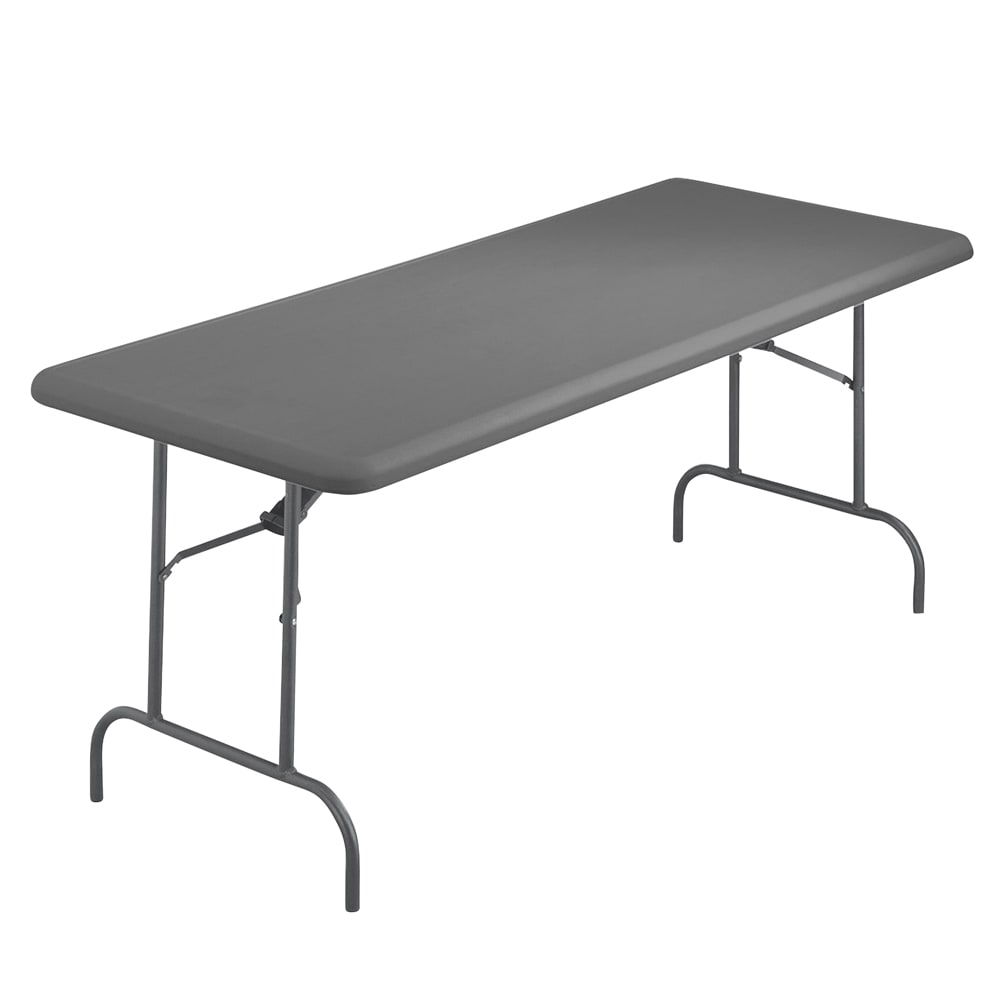 PS Furniture RS3072CC-CC 72" Resilient® IndestrucTableTOOSeries™ Rectangular Folding Table w/ Charcoal Polyethylene Top, 29"H