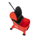 ACA Enterprises 35 qt Knuckle Buster® Dual Mop Bucket Combo - Down Press Wringer, Plastic, Yellow (92224983) thumbnail 2