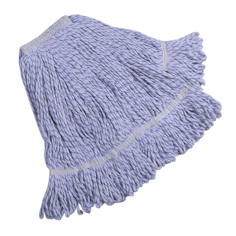 Clean Up 17 oz Mop Head - Looped End, Polyester/Cotton Blend, Blue/White (CFM17-M)