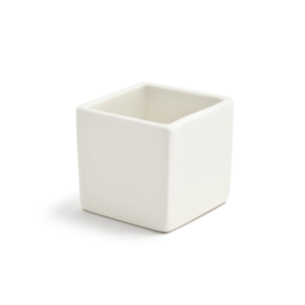 Front of the House 3 oz Square Catalyst® Canvas® Ramekin - Porcelain, White (ASC015BEP23)