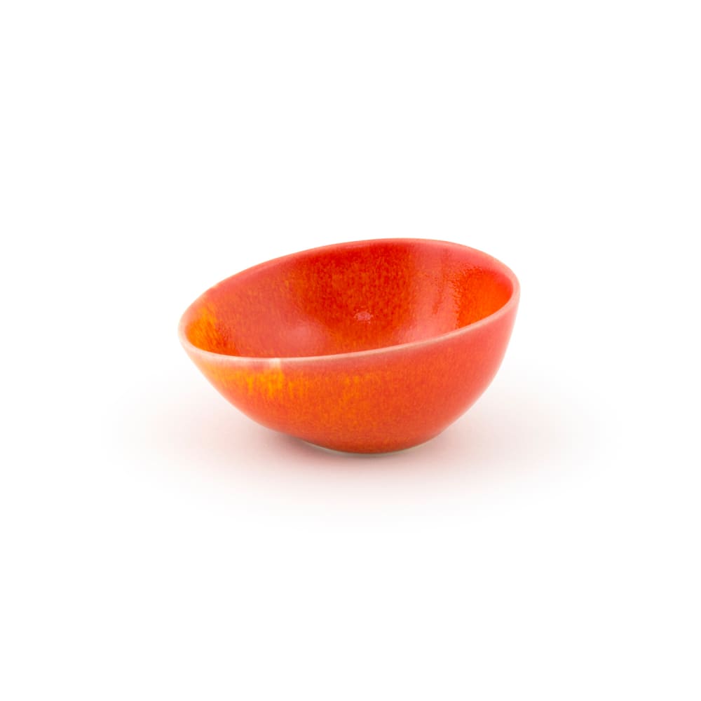 Front of the House 4 oz Kiln® Ramekin - Porcelain, Blood Orange (ASC024ORP23)