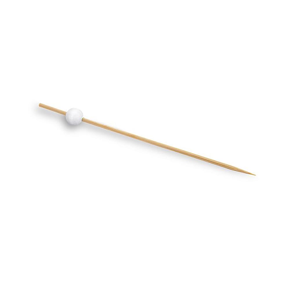 Front of the House 4 1/2" Bamboo Ball Pick, White (AST014WHB83)
