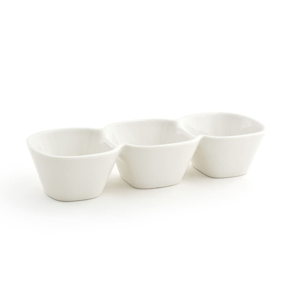 Front of the House 12 oz Catalyst® Mod® 3 Bowl Divided Dish - Porcelain, White (BBO008BEP22)
