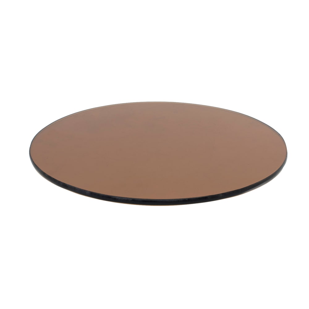 Front of the House 14" Round B³ Buffet Building Blocks® Buffet Board - Glass, Amber (BHO058BZG20)
