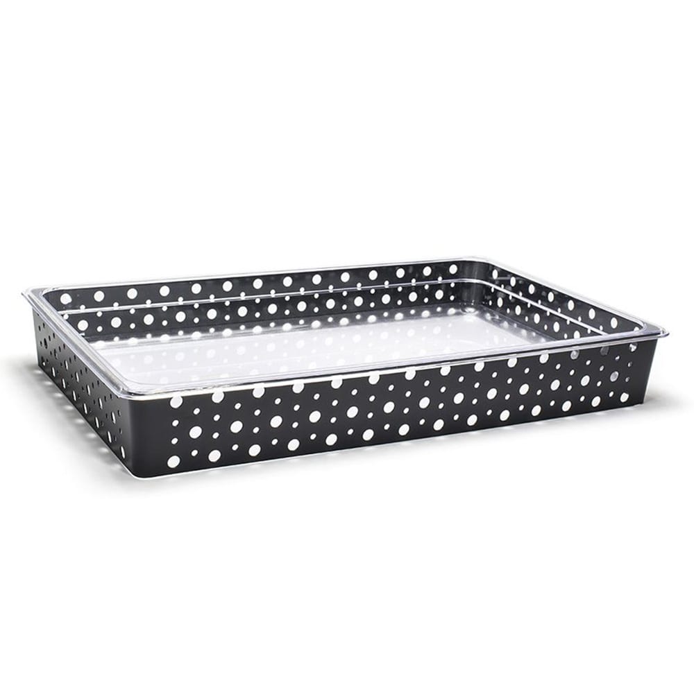 Front of the House Rectangular Ice Housing / Pan Set- 20 3/4" x 12 3/4" x 2 3/4", Iron, Matte Black (BHO071BKI20)