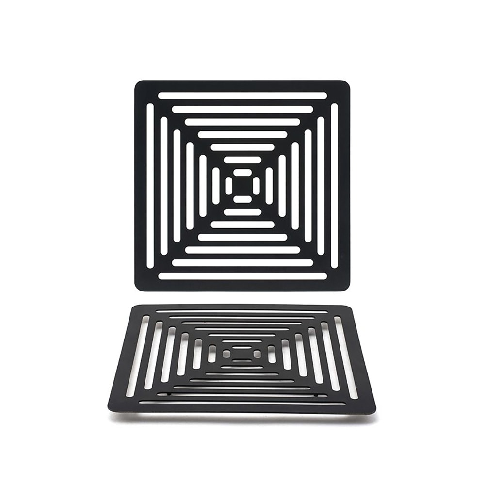 Front of the House 8 1/4" Square Grill Plate - Stainless Steel, Matte Black (BHO081BKS20)