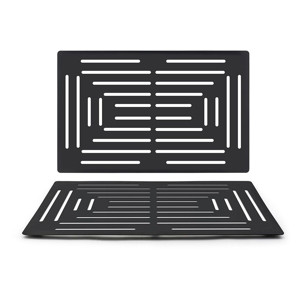 Front of the House Rectangular Grill Plate - 22" x 14", Stainless Steel, Matte Black (BHO082BKS20)