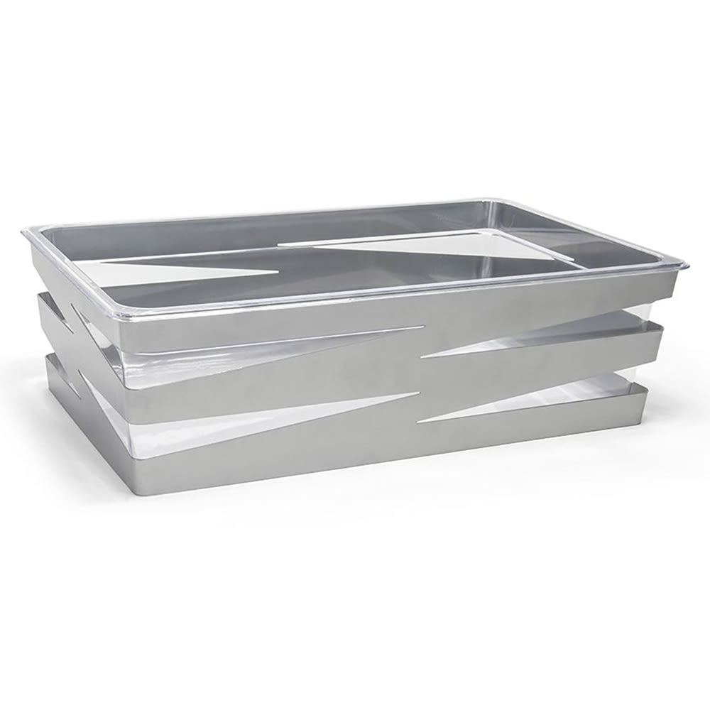 Front of the House Rectangular Ice Housing / Pan Set - 20 3/4" x 12 3/4" x 6", Stainless Steel (BHO090SII20)