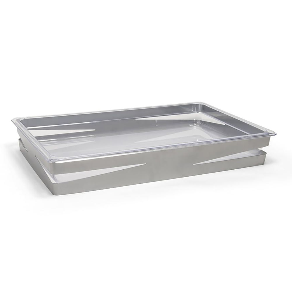Front of the House Rectangular Ice Housing / Pan Set - 20 3/4" x 12 3/4" x 2 3/4", Stainless Steel (BHO091SII20)
