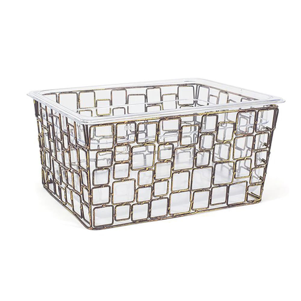 Front of the House Rectangular Ice Housing / Pan Set - 12 1/2" x 10" x 6", Iron, Copper (BHO112GOI20)