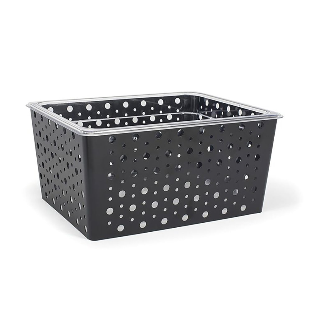 Front of the House Rectangular Ice Housing / Pan Set- 12 1/2" x 10" x 6", Iron, Matte Black (BHO116BKI20)