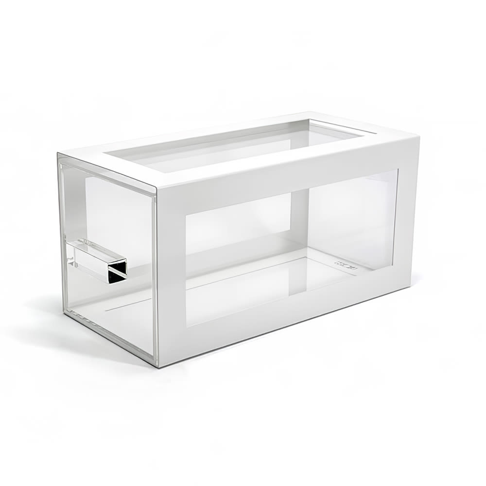 Front of the House Rectangular B³ Buffet Building Blocks® Drawer Display Set - 6 1/4" x 13", Acrylic/ White Iron (BHO123WHI20)