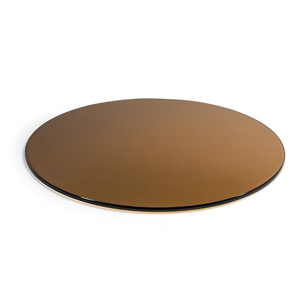 Front of the House 19" Round B³ Buffet Building Blocks® Buffet Board - Glass, Amber (BHO124BZG20)