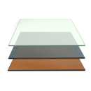 Front of the House Square B³ Buffet Building Blocks® Buffet Board - 19" x 19", Glass, Amber (BHO125BZG20) thumbnail 2