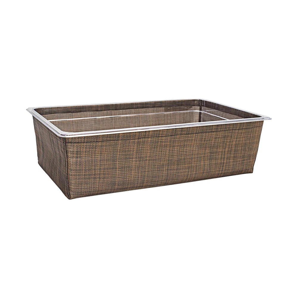 Front of the House Rectangular Ice Housing / Pan Set- 20 3/4" x 12 3/4" x 5 3/4", Woven Vinyl, Mesh Copper (BHO131COV21)