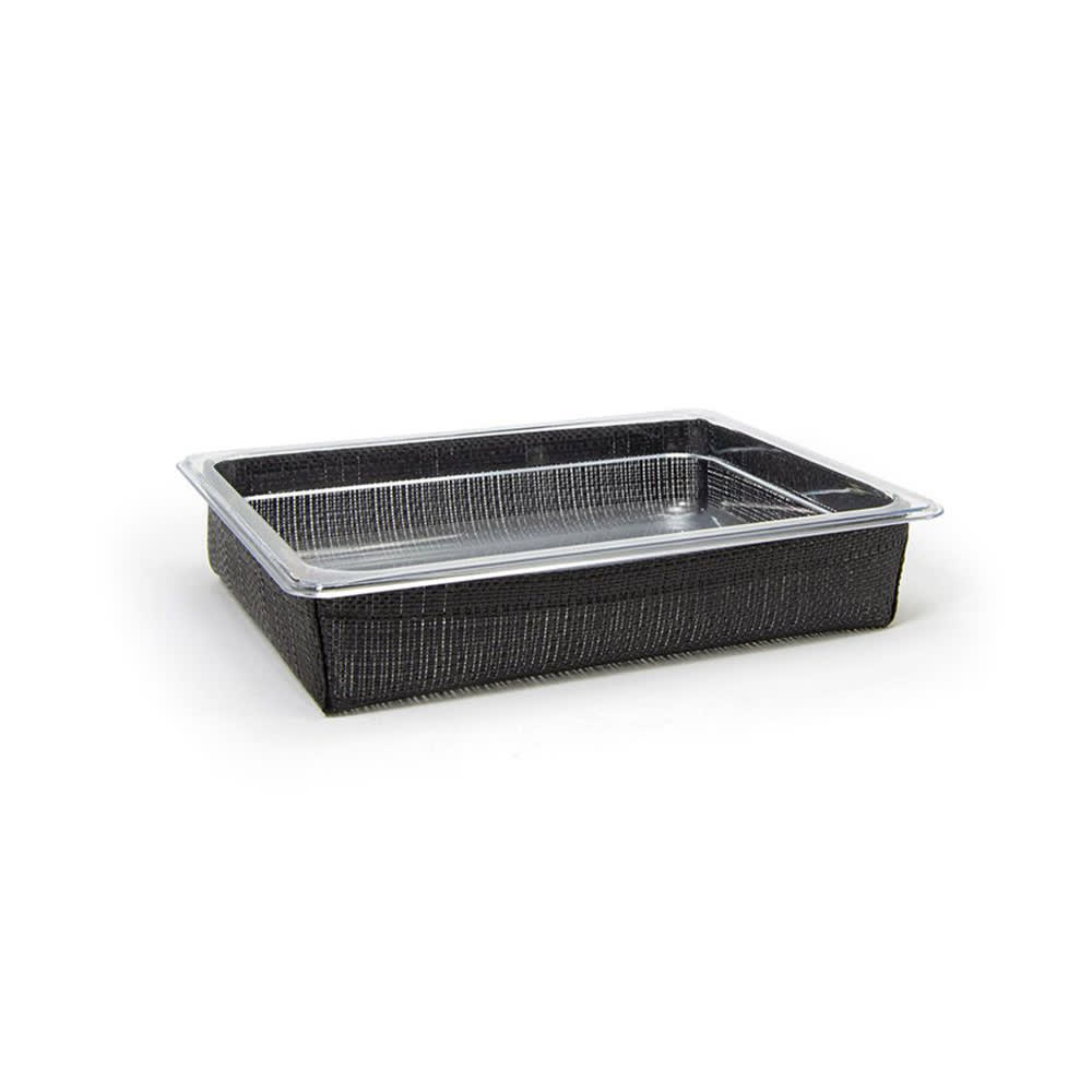 Front of the House Rectangular Ice Housing / Pan Set- 12 3/4" x 10 1/2" x 2 1/2", Woven Vinyl, Black (BHO136BKV21)