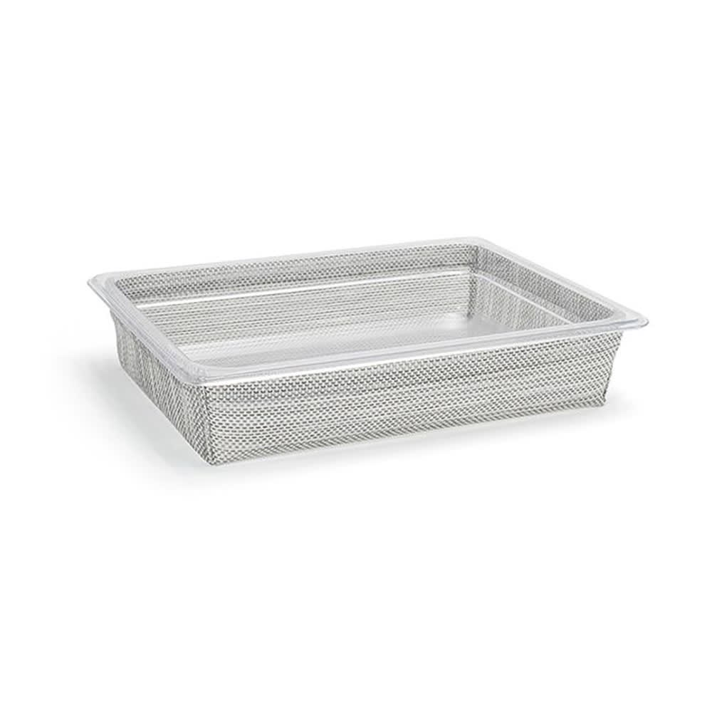 Front of the House Rectangular Ice Housing / Pan Set- 12 3/4" x 10 1/2" x 2 1/2", Woven Vinyl, Mesh Grey (BHO136GYV21)