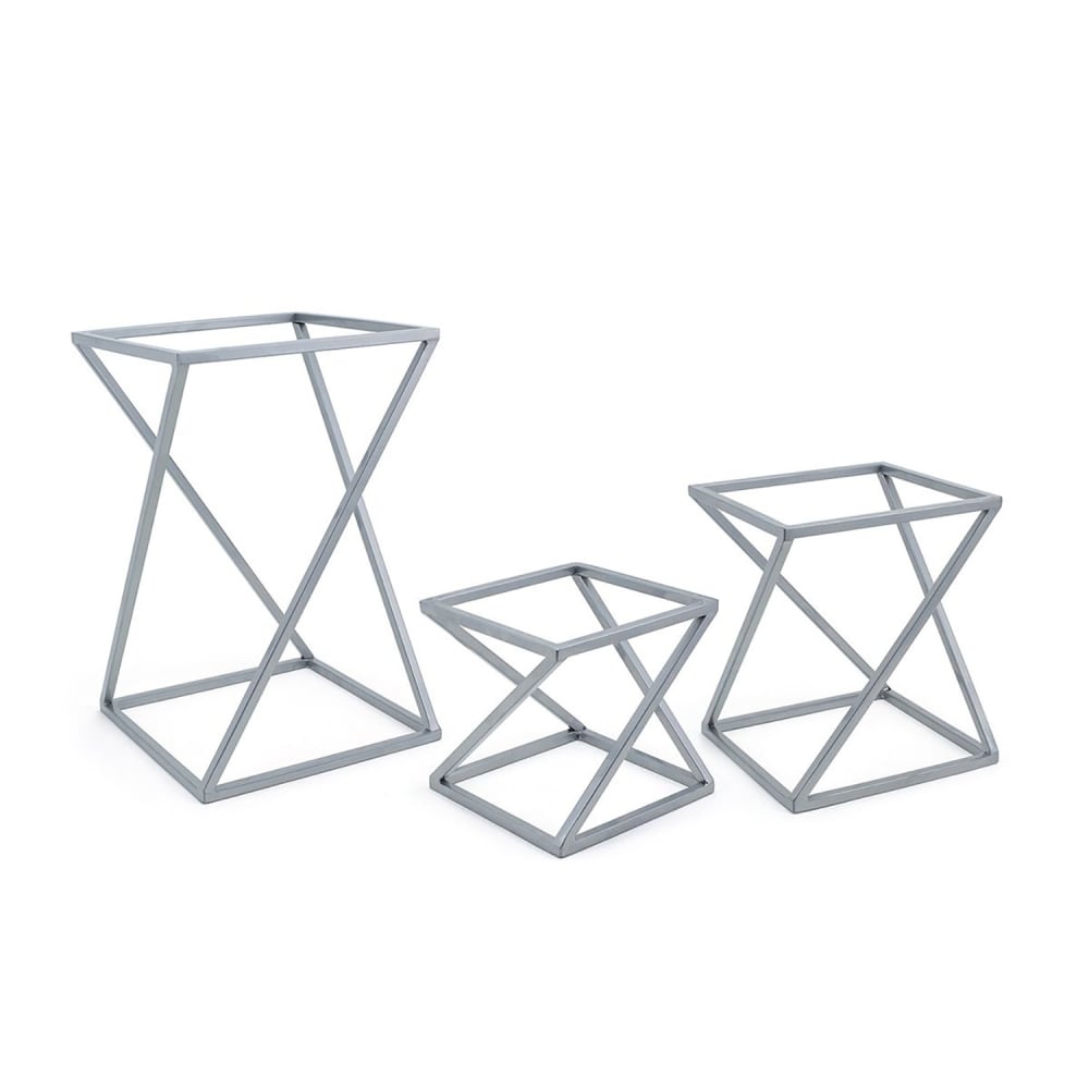 Front of the House 3 Piece B³ Buffet Building Blocks® Riser Set - Iron, Silver (BRI005BCI28)