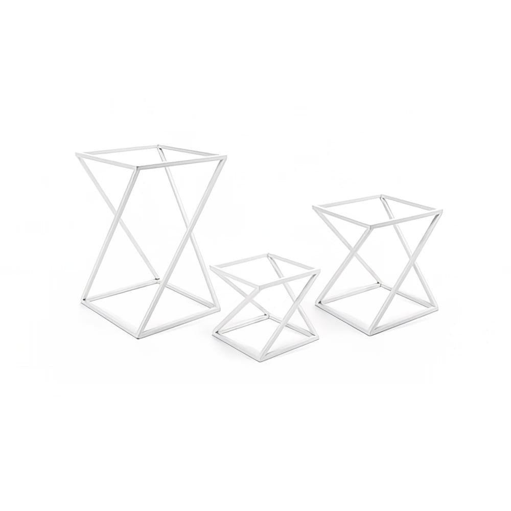 Front of the House 3 Piece Square B³ Buffet Building Blocks® Riser Set - Iron, White (BRI005WHI28)