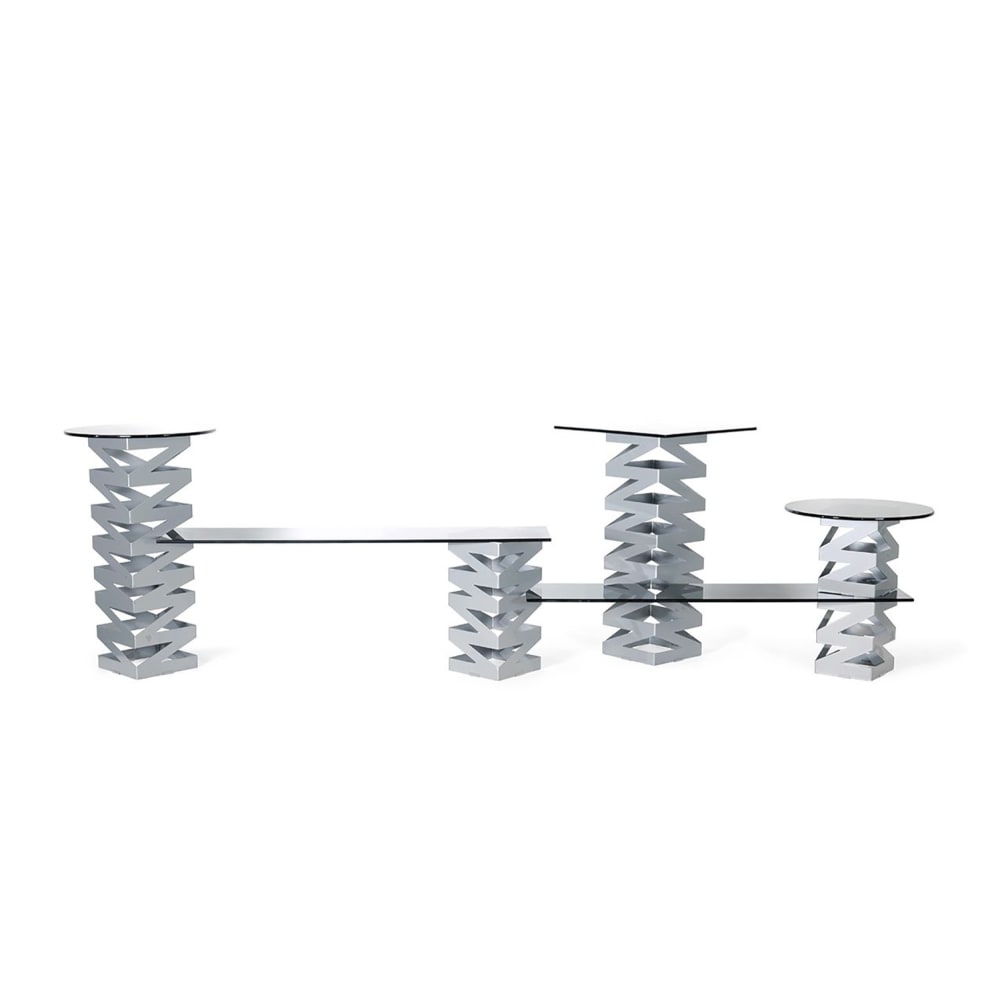 Front of the House 11 Piece B³ Buffet Building Blocks® Riser Set - Smoke Glass/ Iron (BST005MUM28)