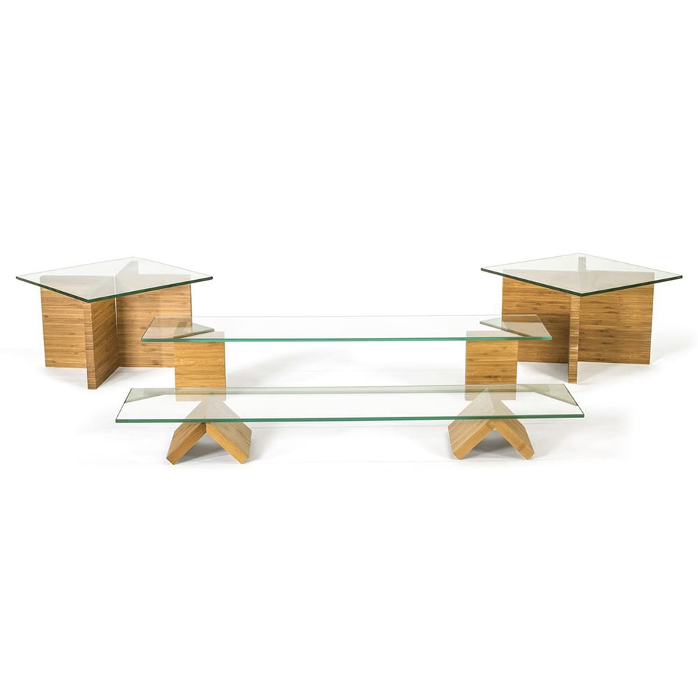 Front of the House 12 Piece Buffet Essentials Riser Set - Bamboo/ Glass (BST007MUM28)