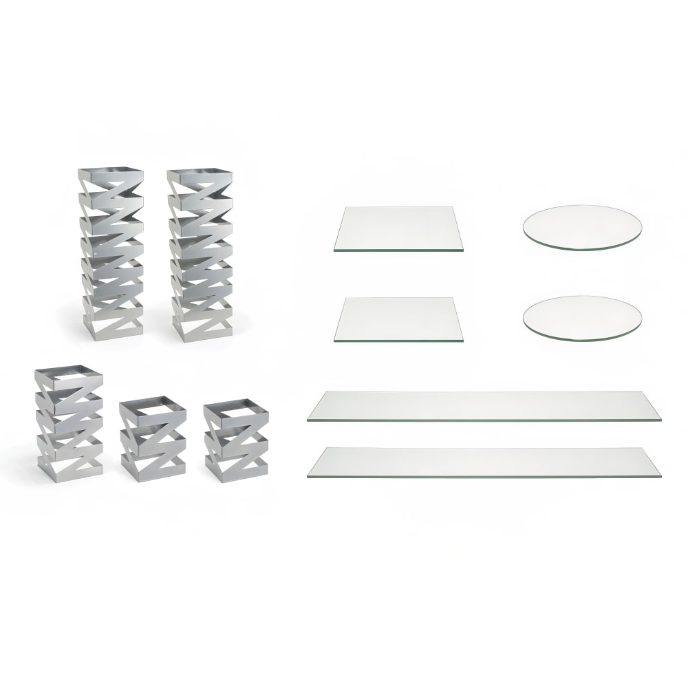 Front of the House 11 Piece B³ Buffet Building Blocks® Riser Set - Glass/ Iron (BST016MUM28)