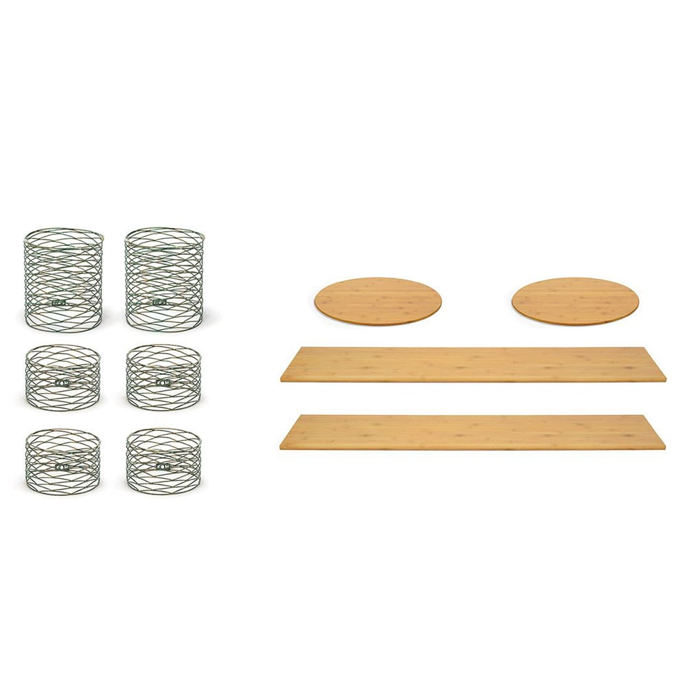 Front of the House 10 Piece B³ Buffet Building Blocks® Riser Set - Bamboo/ Patina Iron (BST044MUM28)