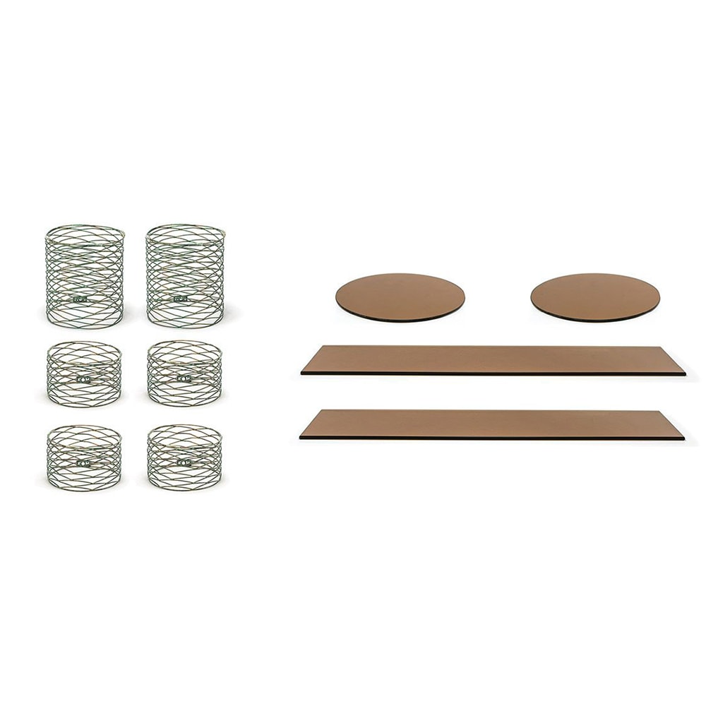 Front of the House 10 Piece B³ Buffet Building Blocks® Riser Set - Amber Glass/ Patina Iron (BST045MUM28)