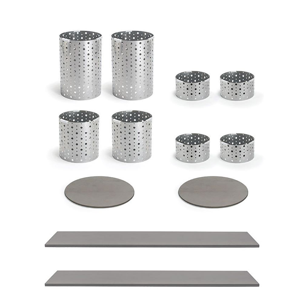 Front of the House 12 Piece B³ Buffet Building Blocks® Riser Set - Smoke Bamboo/ Iron (BST046MUM28)