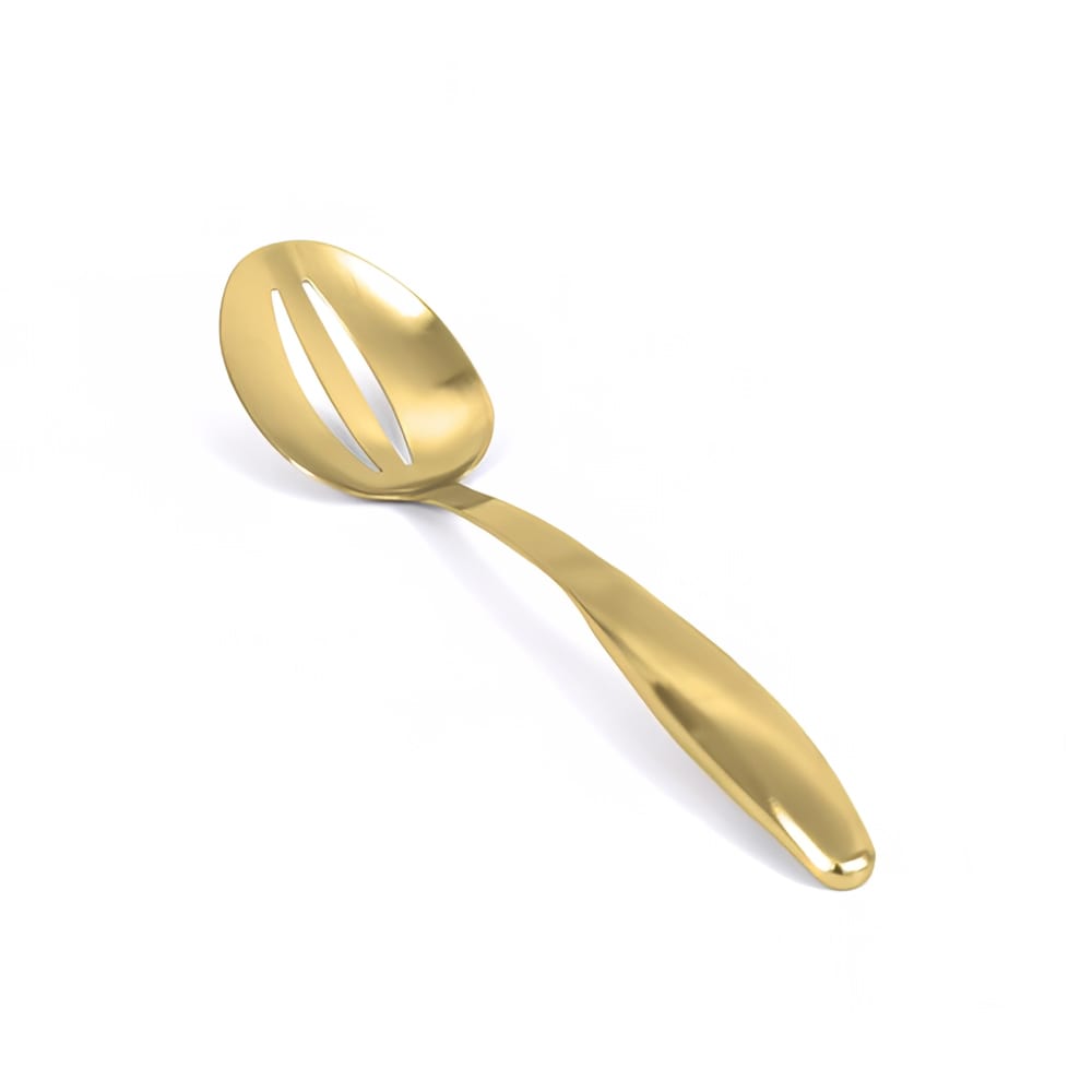 Front of the House 13 1/2" Brushed Stainless Slotted Serving Spoon, Matte Brass (BUT034GOS23)