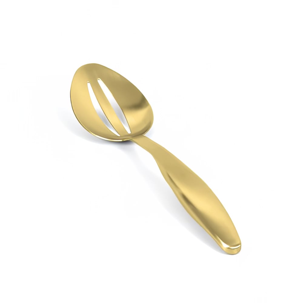 Front of the House 10 1/4" Brushed Stainless Slotted Serving Spoon, Matte Brass (BUT037GOS23)