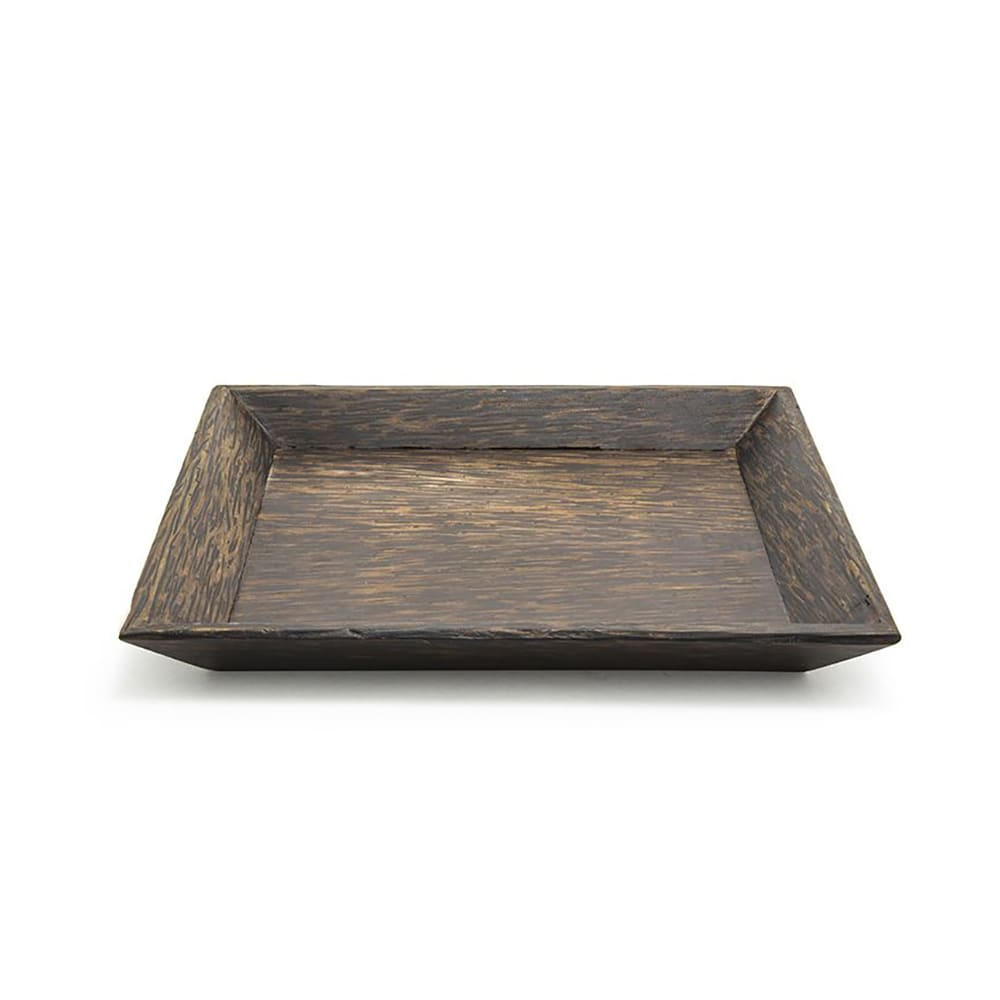 Front of the House 9 1/2" Square Plate - Palm Wood, Brown (DAP006PWW22)