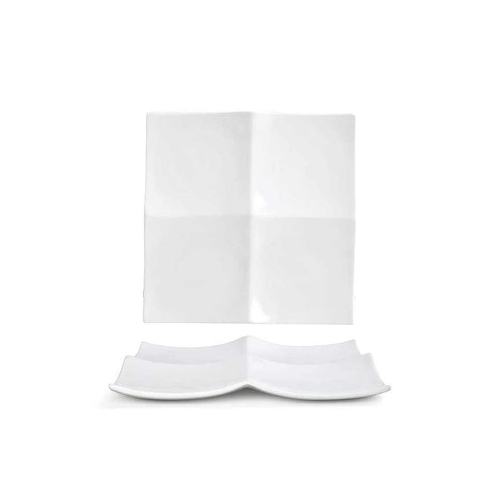 Front of the House 8" Square Origami® Plate - Porcelain, White (DAP032WHP23)