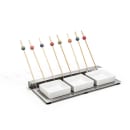 Front of the House Rectangular Pick Display Riser w/ (3) Compartments - 9 1/4" x 4 3/4", Stainless Steel (DAP042BSS21) thumbnail 2