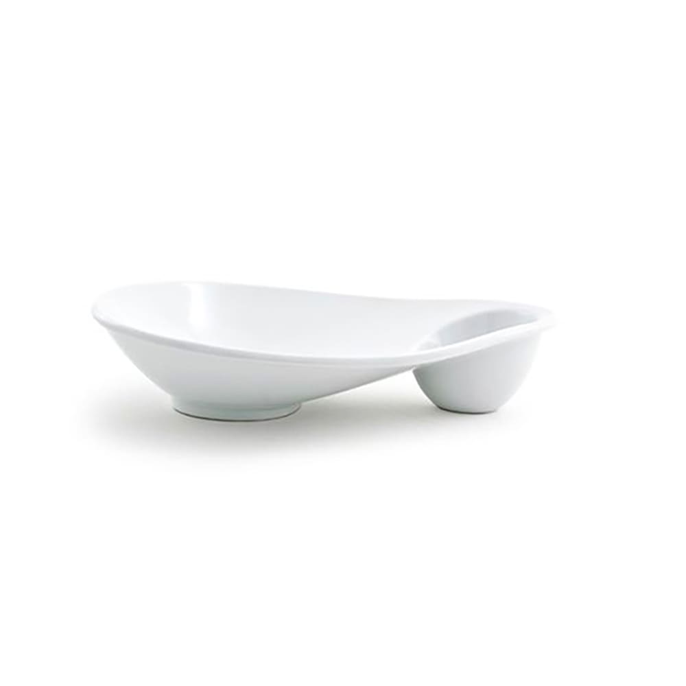 Front of the House Oval Ellipse™ Sampler Plate w/ (2) Compartments - 8 1/4" x 6 1/2", Porcelain, White (DAP052WHP22)