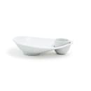 Front of the House Oval Ellipse™ Sampler Plate w/ (2) Compartments - 8 1/4" x 6 1/2", Porcelain, White (DAP052WHP22) thumbnail 2