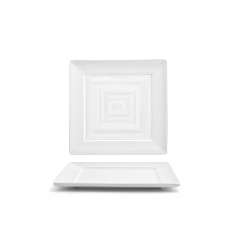 Front of the House 6" Square Spiral® Plate - Porcelain, White (DAP071WHP23)