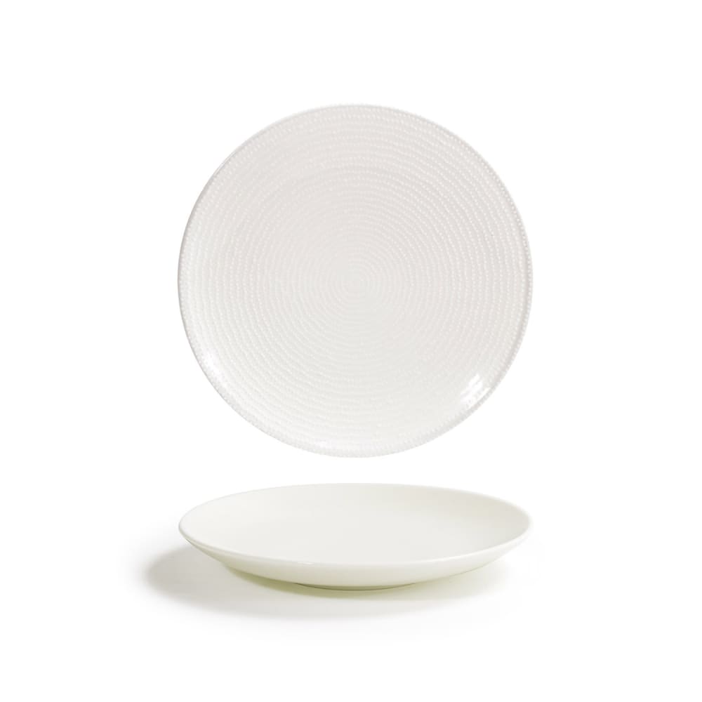 Front of the House 6 1/4" Round Catalyst® Pearl Plate - Porcelain, White (DAP090BEP22)